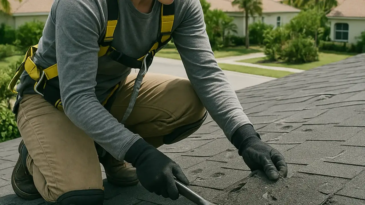 How to spot hail damage on your roof in Coconut Creek West: hail damaged roof